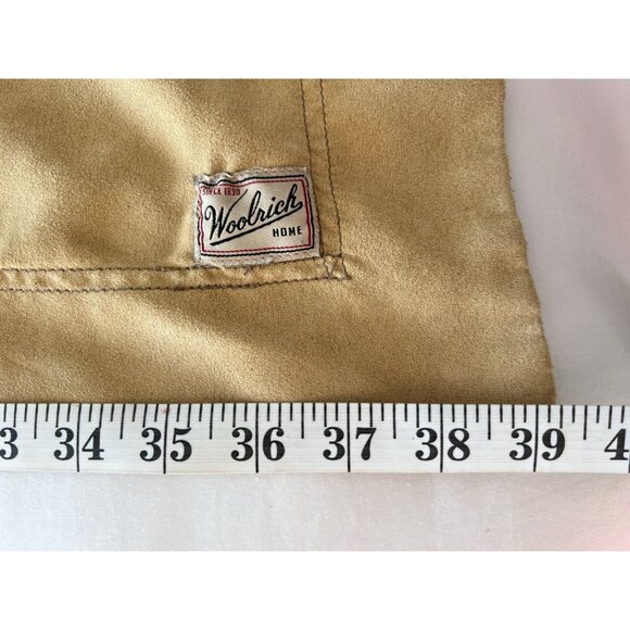 PAIR WOOLRICH  King Size Pillow Shams Ultra Suede Tan Flanged Western 39" x 24" - Picture 4 of 14